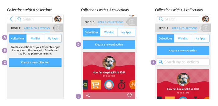 Collections Tab: Mobile