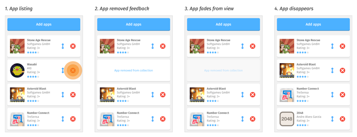 Remove app from collection: mobile